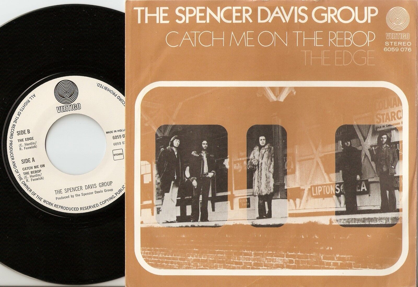 THE SPENCER DAVIS GROUP CATCH ME ON THE REBOP HOLLAND 45+PS 1973 MOD FREAKBEAT