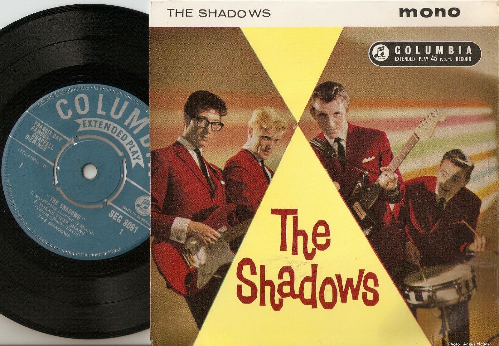 THE SHADOWS MUSTANG EP 45+PS 1961 MONO RR BEAT CLIFF RICHARD THE DRIFTERS