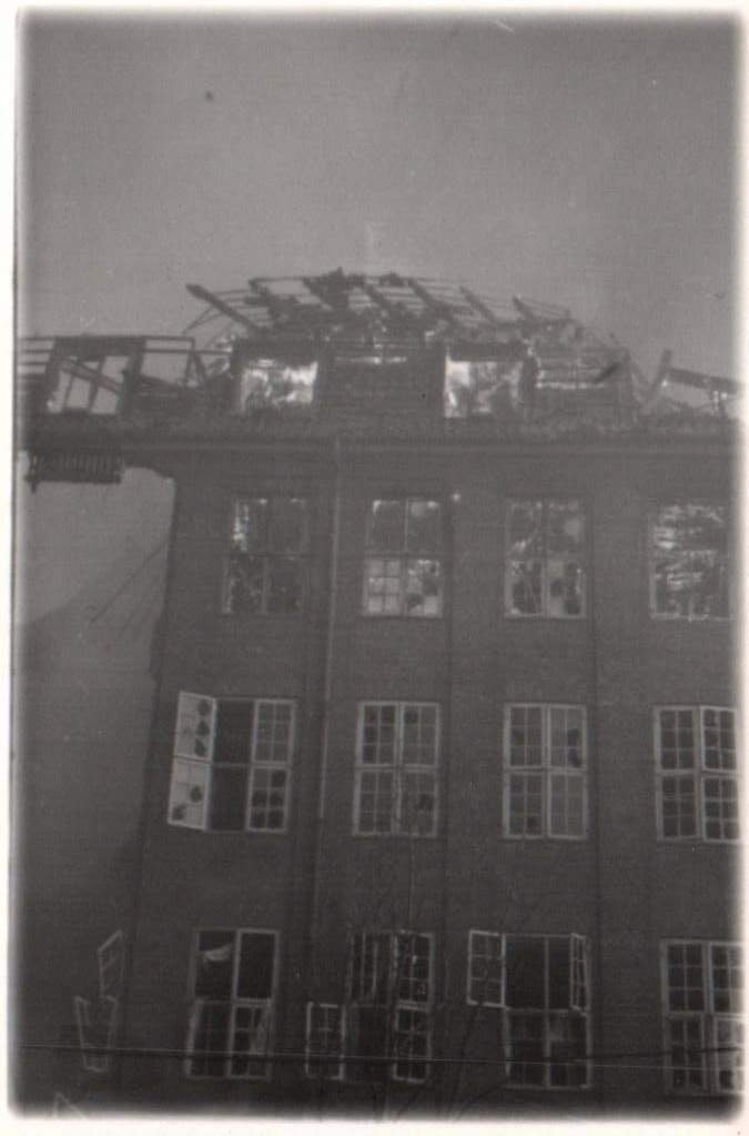 WWII Photo French School Bombing Copenhagen Denmark Small Size 9x6cm World War 2