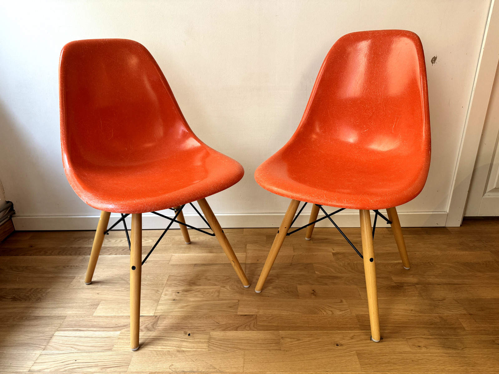 Vintage Eames DSW Fiberglass Chairs by Charles  Ray Eames for Herman Miller