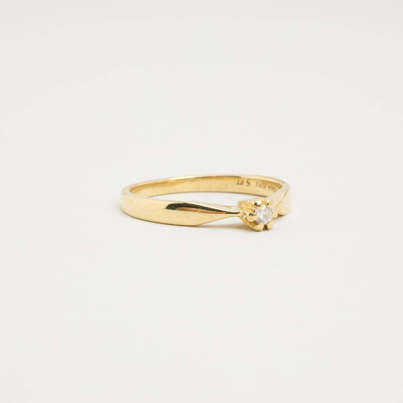 Ring with diamond (004 ct) in 14K Gold size 7¼ | Solid Gold | Premium