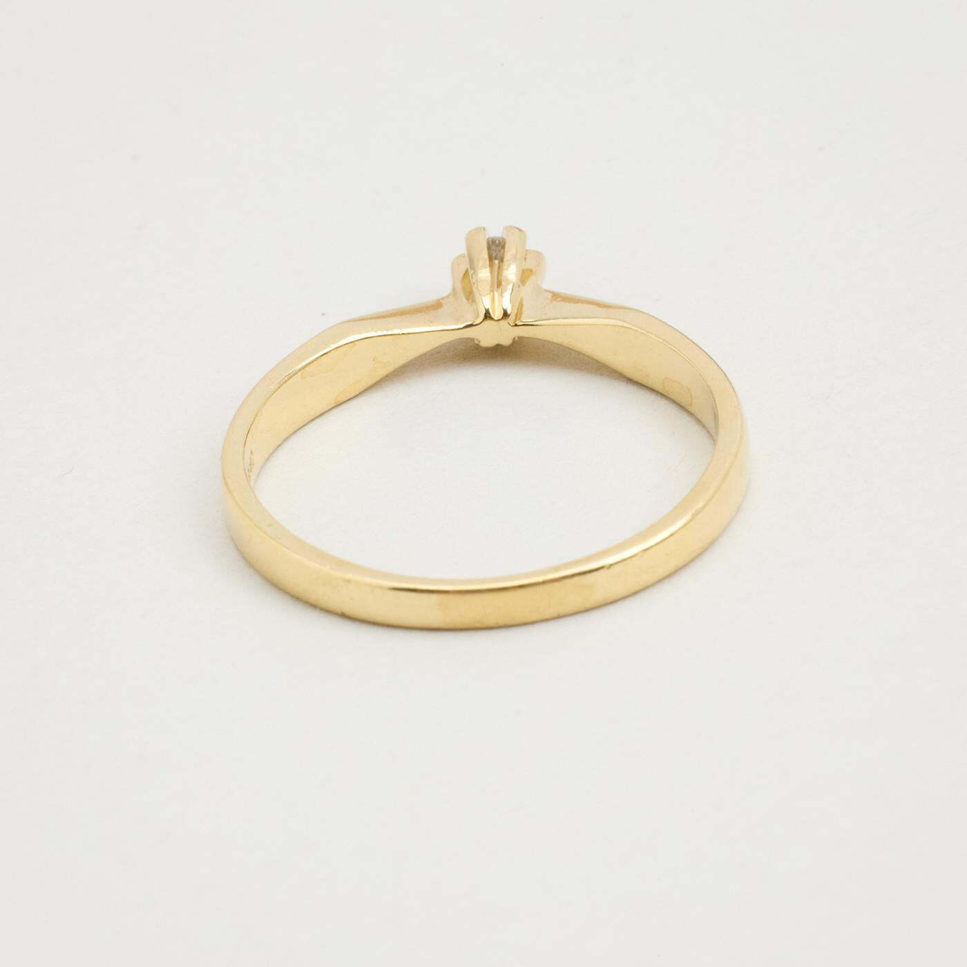 Ring with diamond (004 ct) in 14K Gold size 7¼ | Solid Gold | Premium