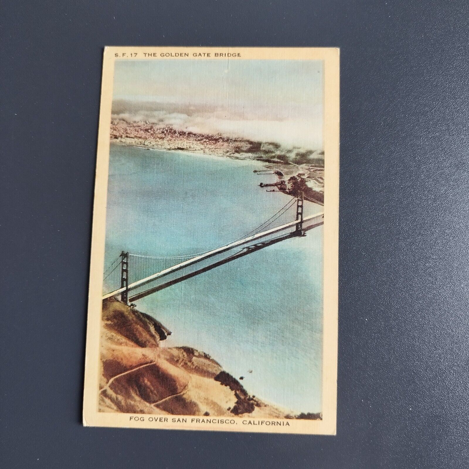 California  SF17 The Golden Gate Bridge Fog Over San Francisco c1920