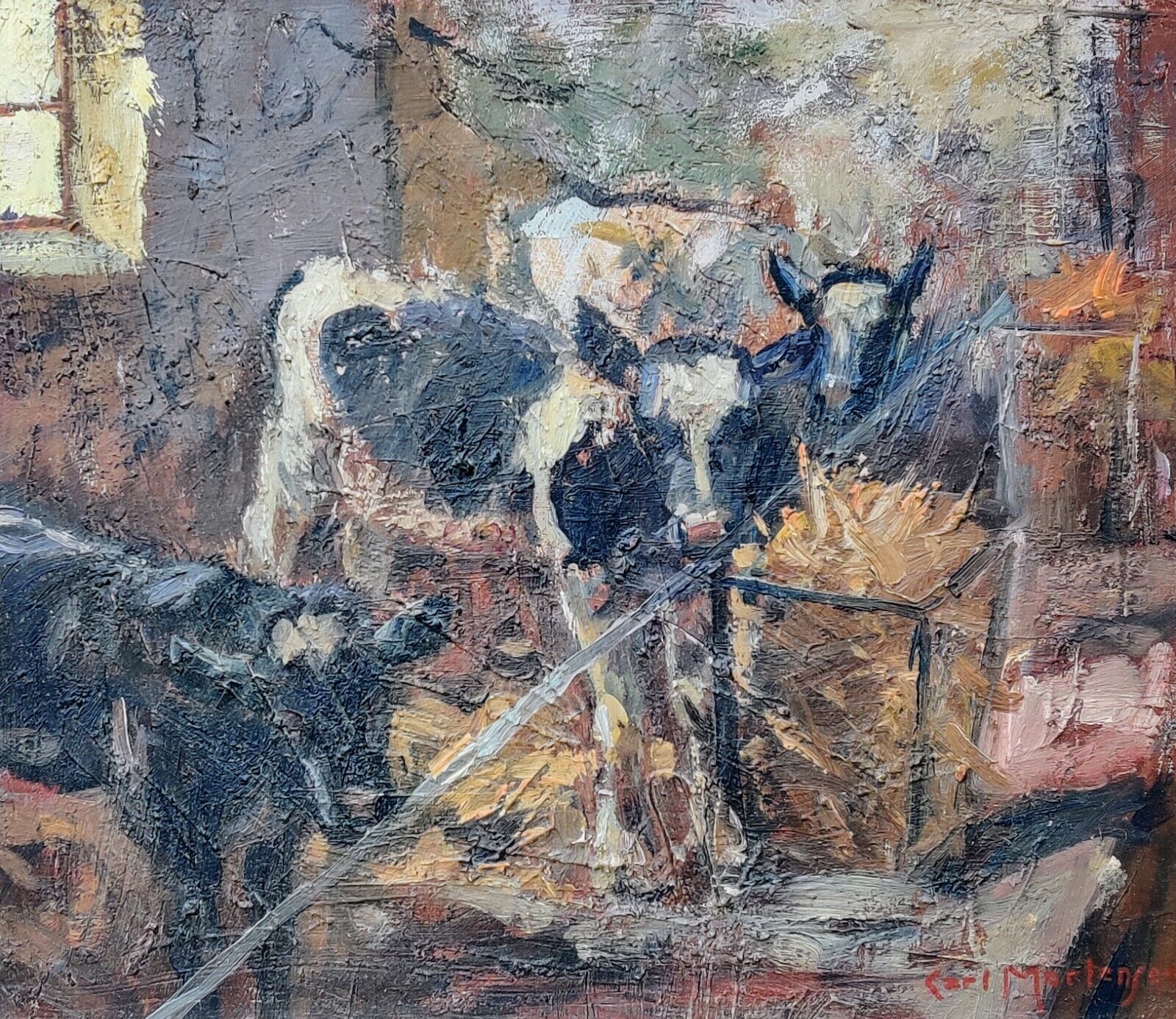 Carl Mortensen: COWS IN A BARN