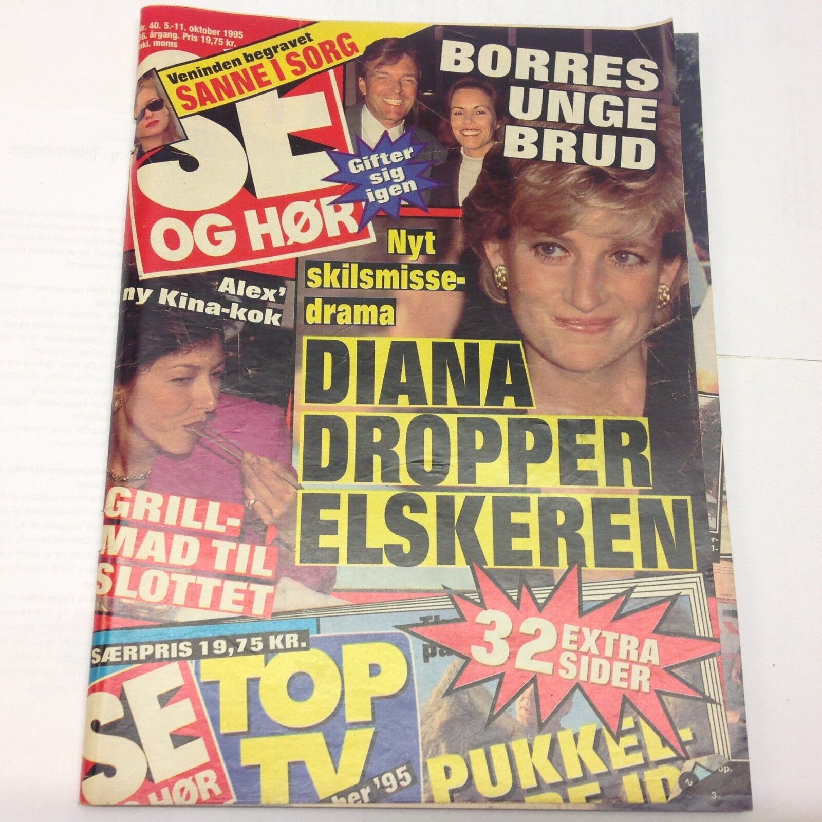 Princess Diana Lady Di Will Carling Affair Danish Magazine 1995 "Se og Hoer"