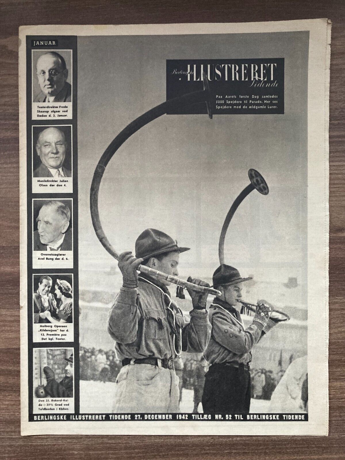 Denmark Boy Scouts Playing Lurs Jamboree Danish Magazine 1942 "Berlingske IT"