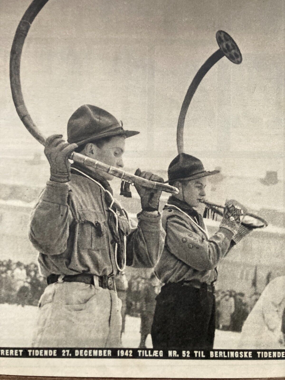 Denmark Boy Scouts Playing Lurs Jamboree Danish Magazine 1942 "Berlingske IT"