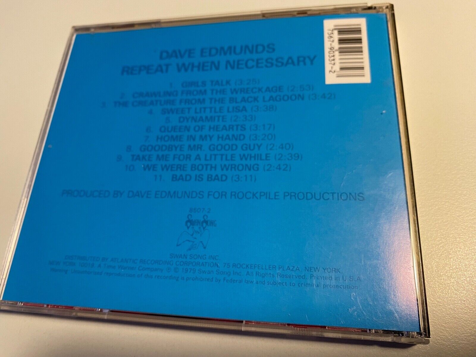 DAVE EDMUNDS "REPEAT WHEN NECESSARY" CD ALBUM 11 TRACK WAN SONG RECORDS 1979 USA