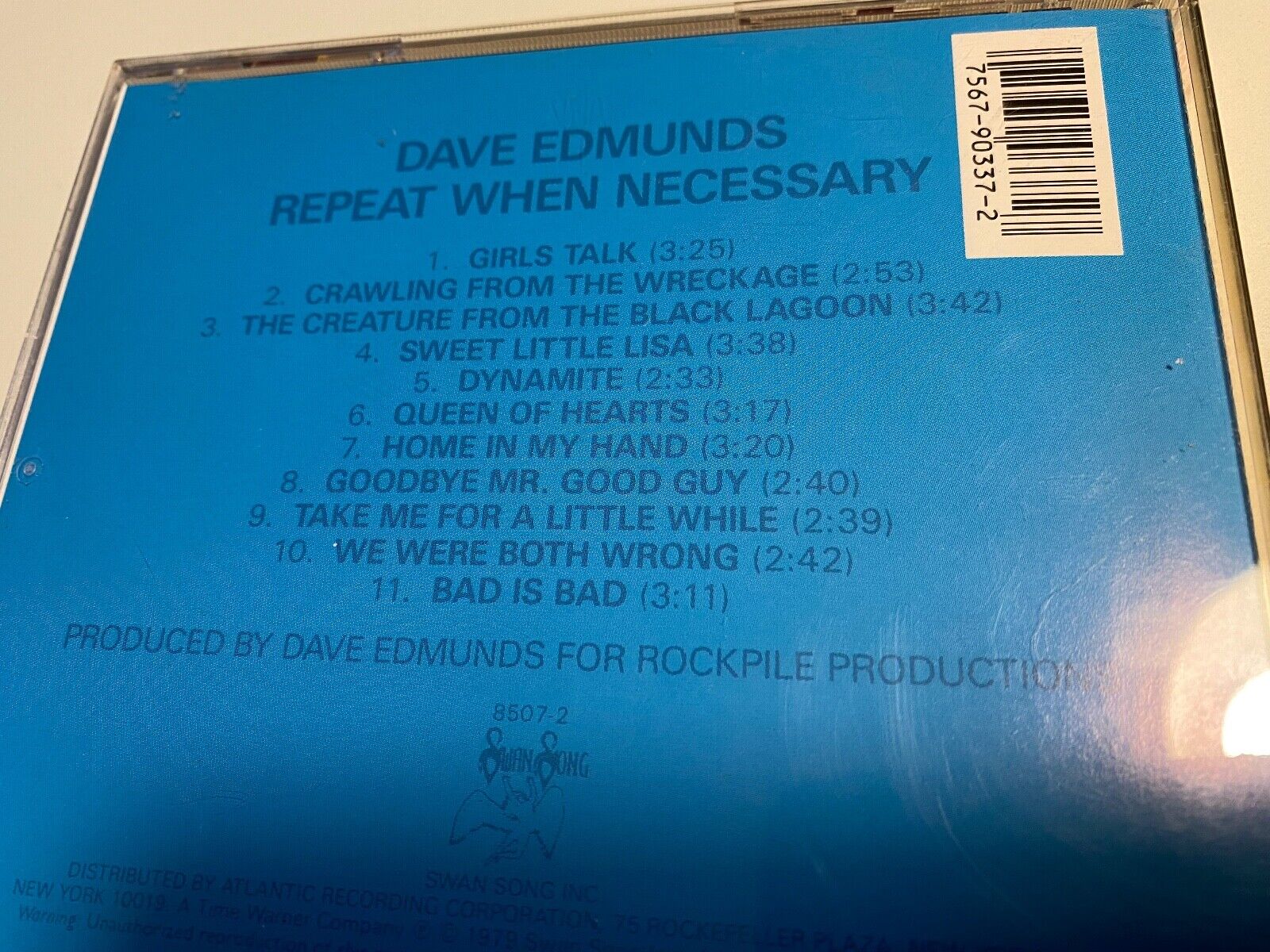 DAVE EDMUNDS "REPEAT WHEN NECESSARY" CD ALBUM 11 TRACK WAN SONG RECORDS 1979 USA