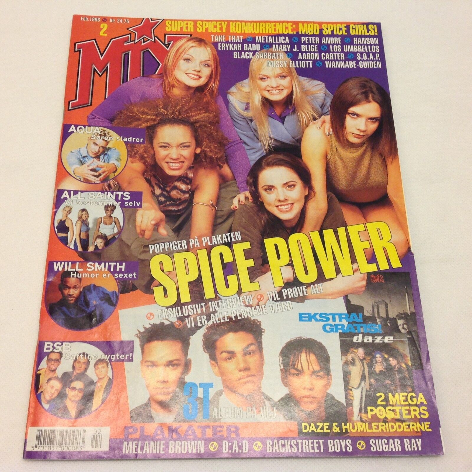 Spice Girls Geri Halliwell Beckham Complete Vintage "MIX" Danish Magazine 1998