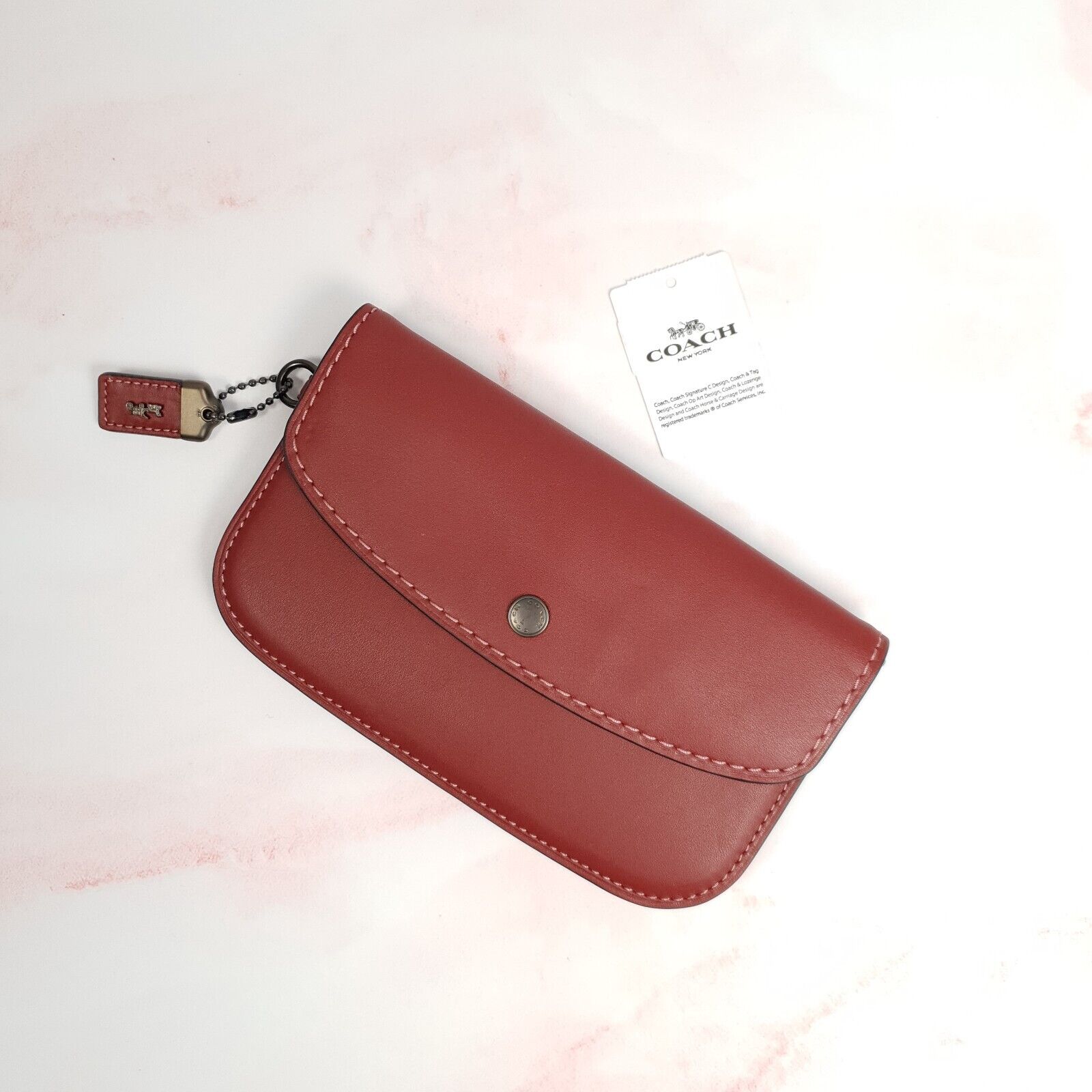 Coach 1941 Burgundy Red Wallet Clutch Smooth Leather