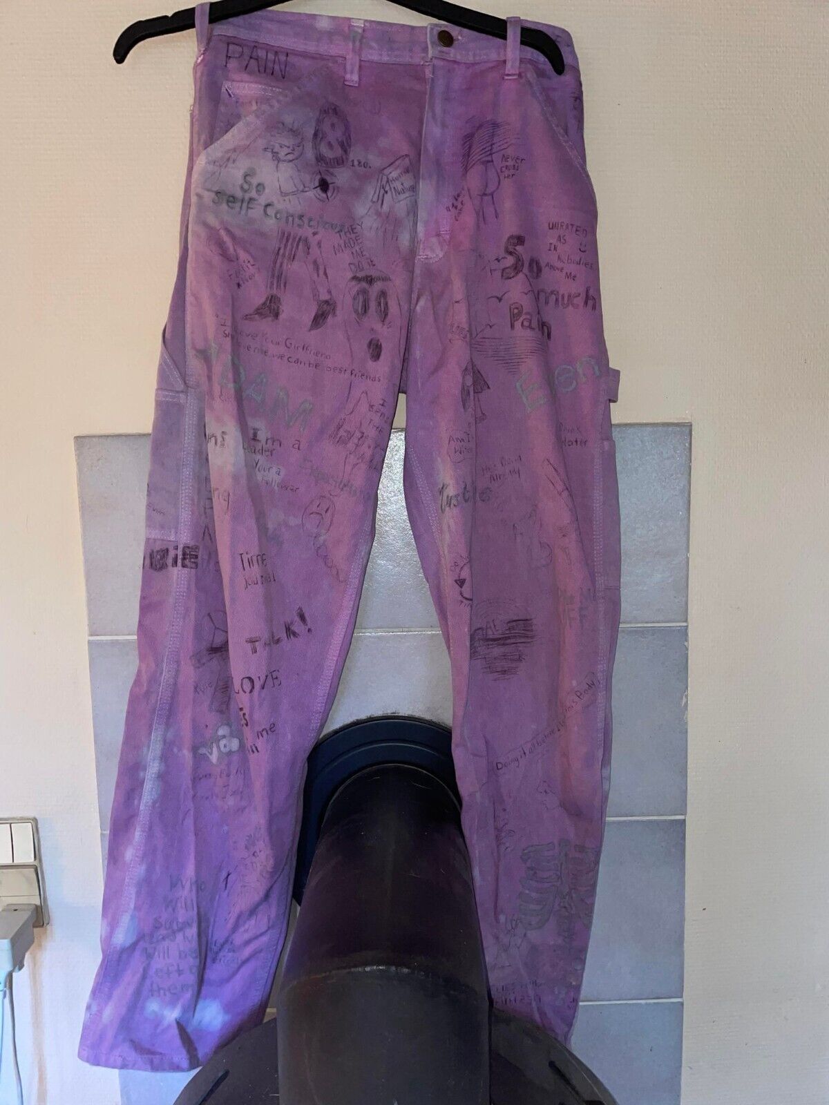 Purple custom jeans straight fit