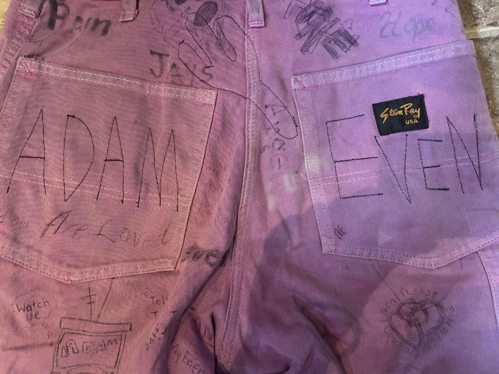 Purple custom jeans straight fit