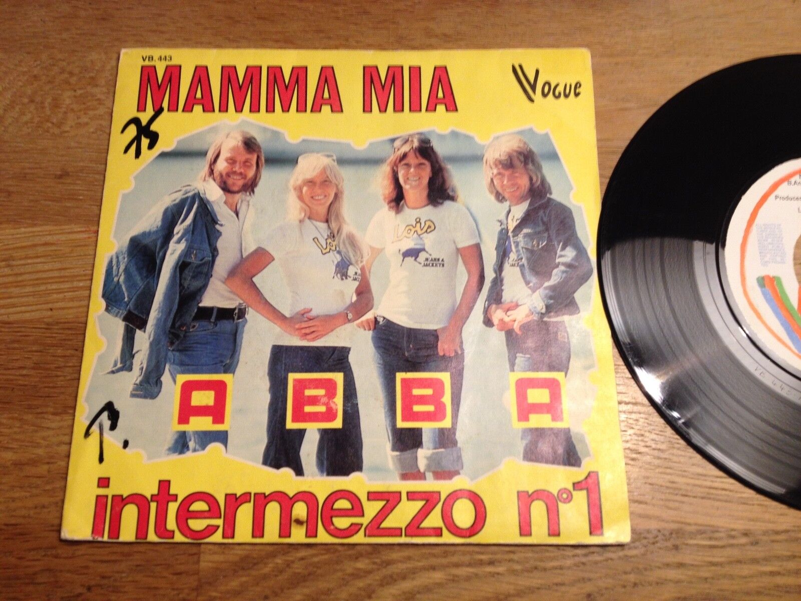 ABBA "MAMMA MIA / INTERMEZZO NO 1" 1975 VOGUE VB 443 SABAM RARE FRENCH PRESSING*