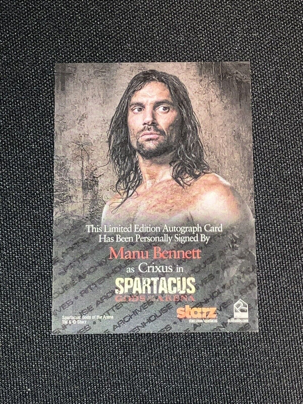 SPARTACUS: GODS OF THE ARENA AUTOGRAPH TRADING CARD SIGNED BY MANU BENNETT