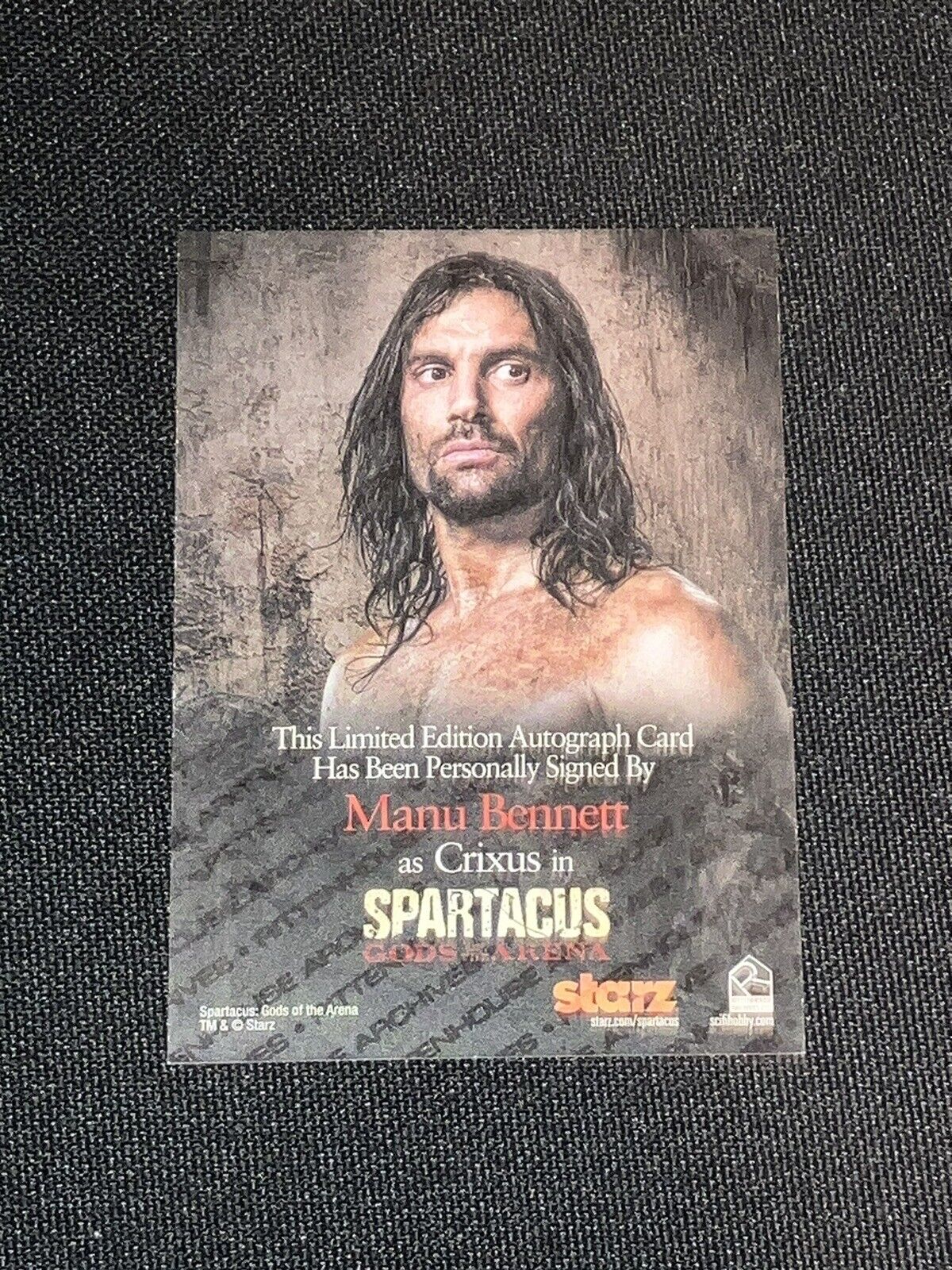 SPARTACUS: GODS OF THE ARENA AUTOGRAPH TRADING CARD SIGNED BY MANU BENNETT