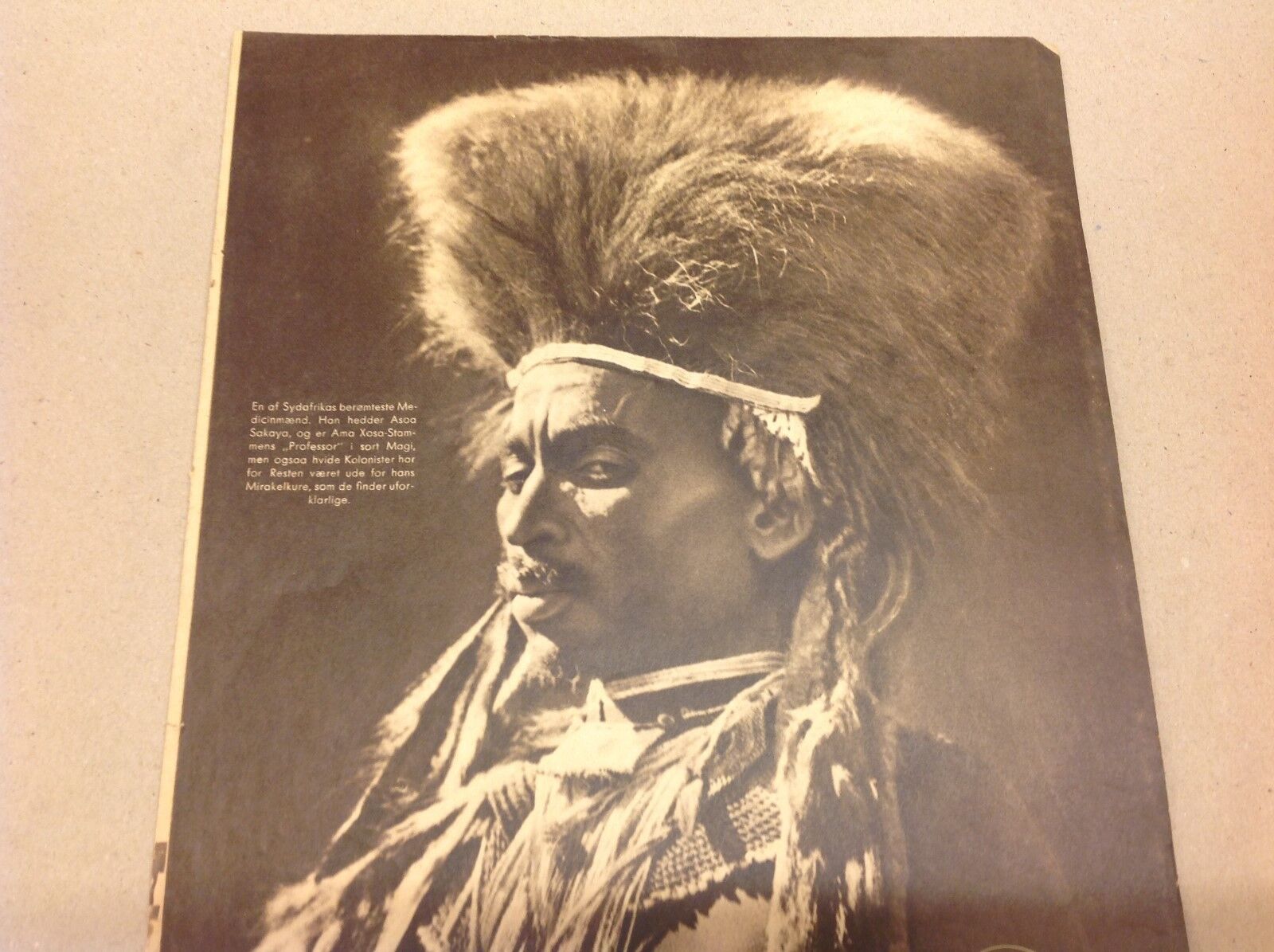 AmaXhosa South African Shaman Front Cover Vintage 1930s Danish Magazine Pages