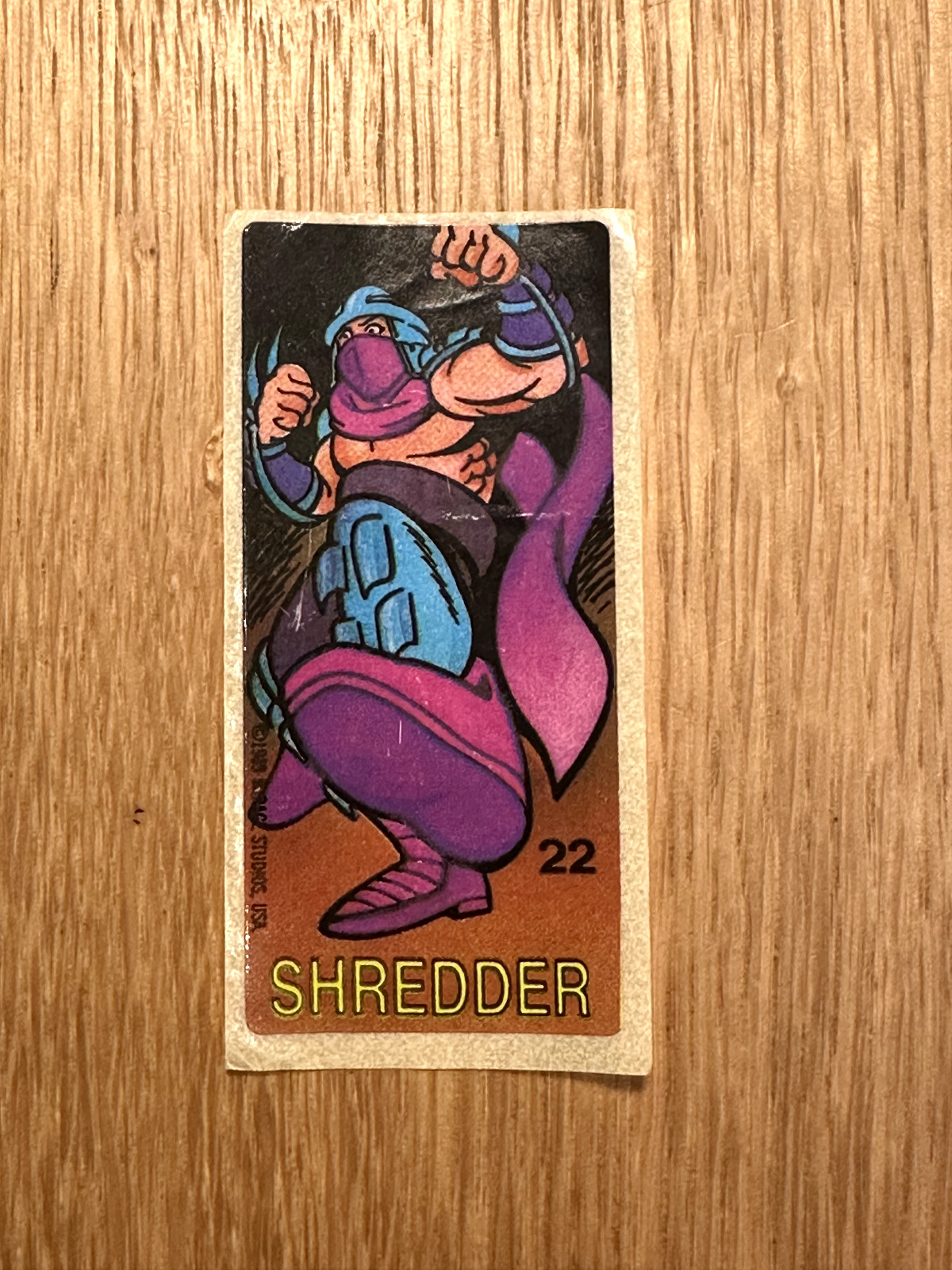 TEENAGE MUTANT NINJA TURTLES 1989 Mirage Studios BUBBLE GUM Sticker No 22