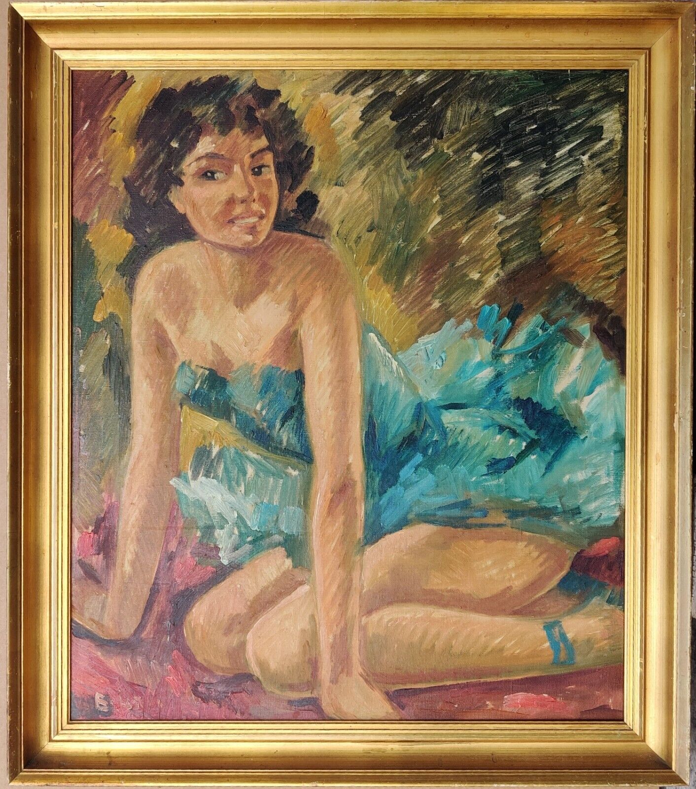 Bendt Lauridsen (1926)  YOUNG FEMALE MODEL, original oil painting.