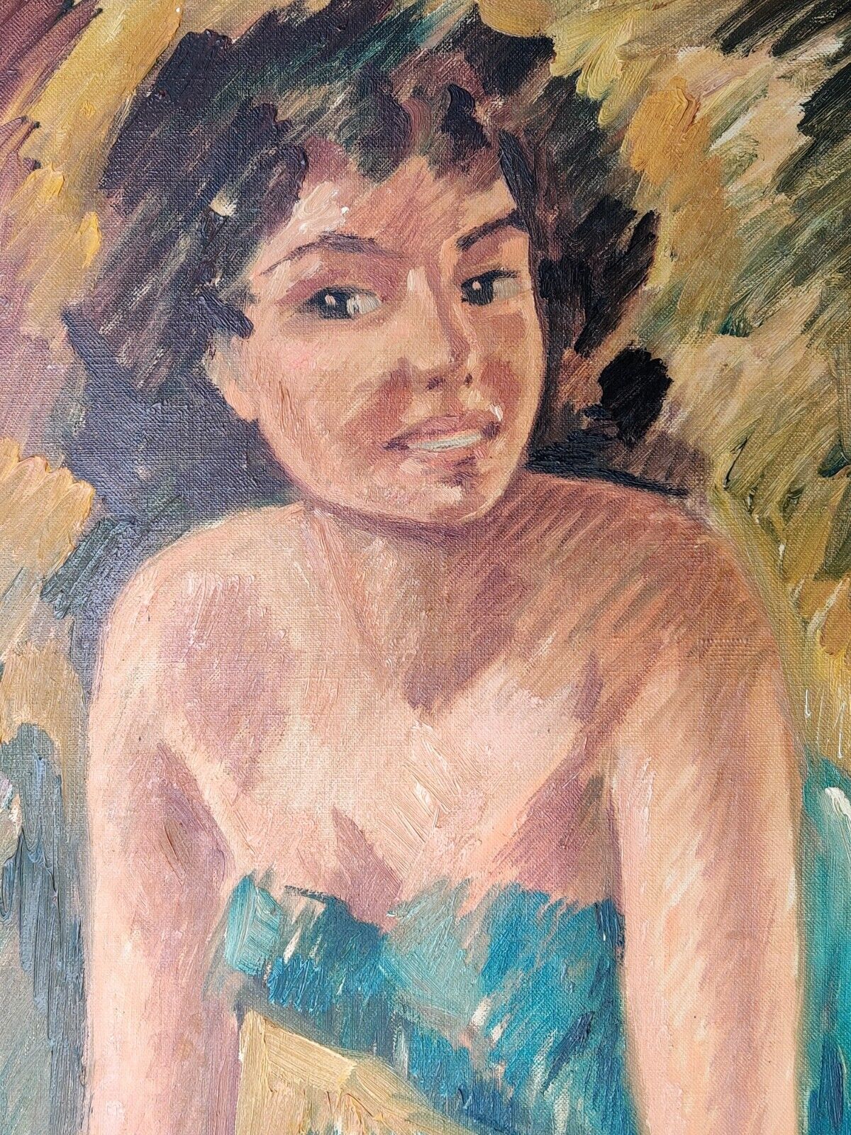 Bendt Lauridsen (1926)  YOUNG FEMALE MODEL, original oil painting.