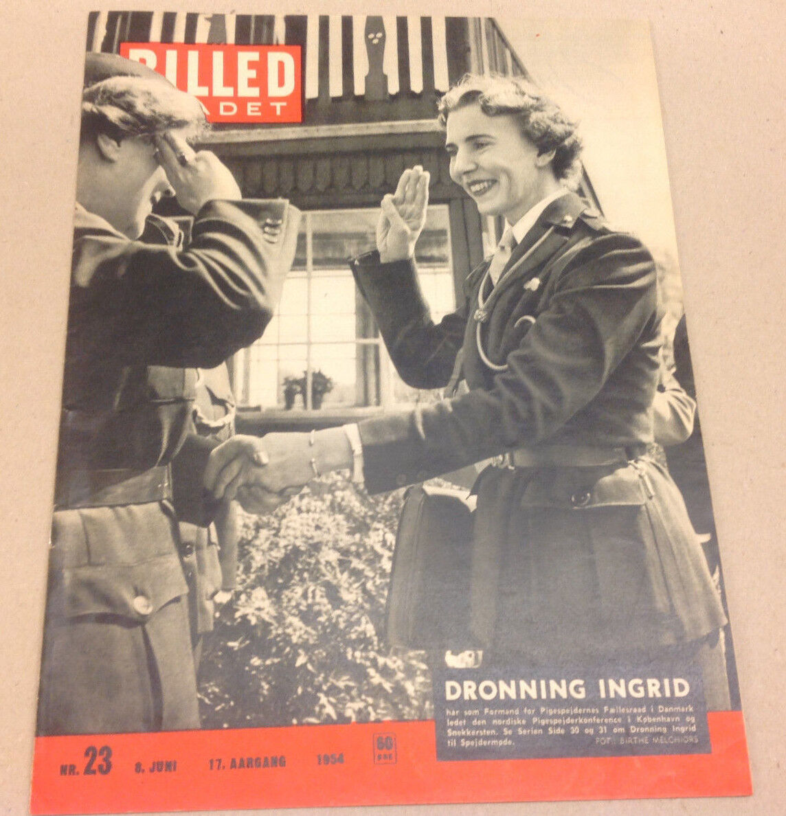 Queen Ingrid Denmark Front Cover Jane Russell Vtg Magazine Billed-Bladet 1956