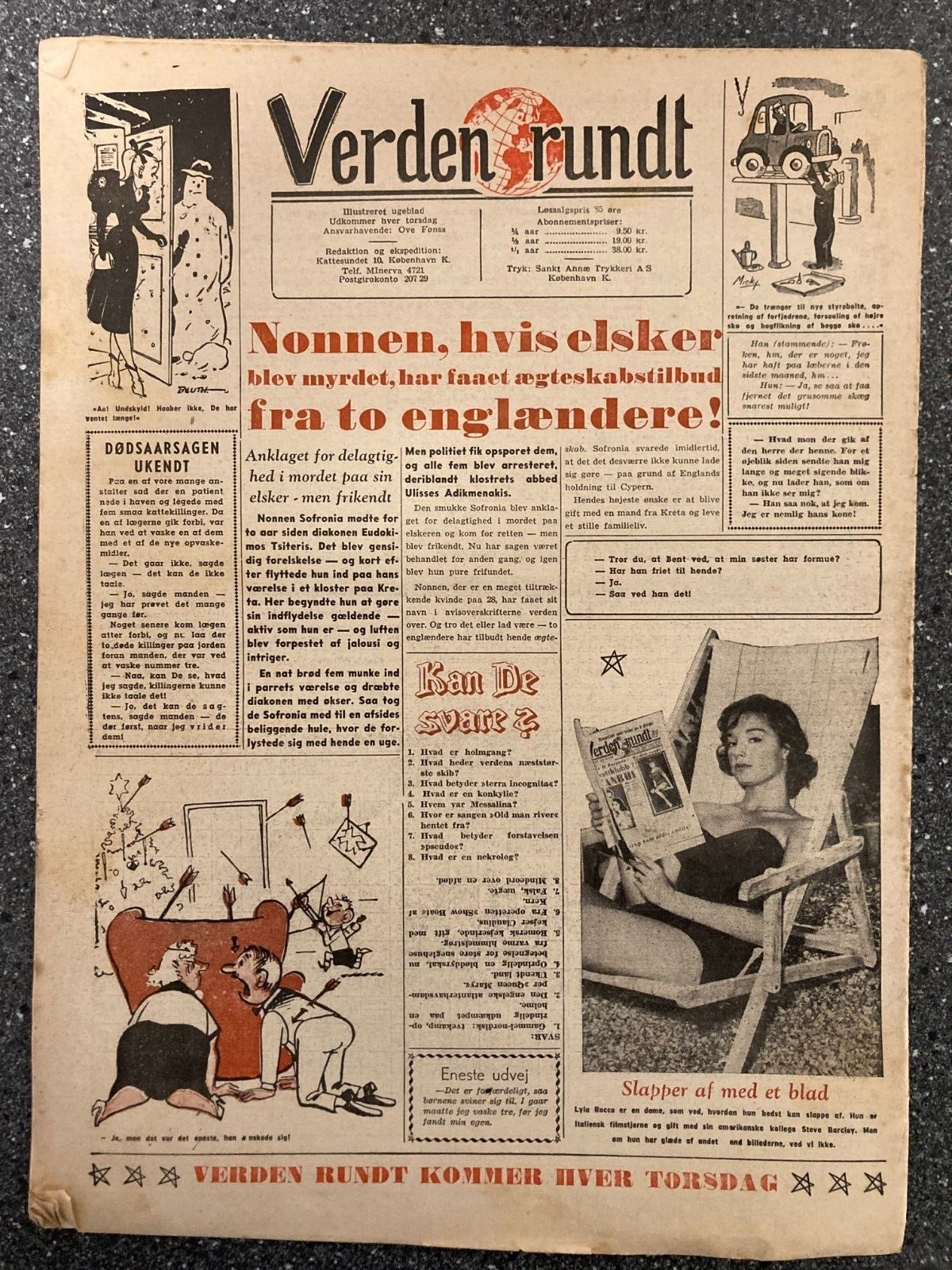 Julia Adams Lyla Rocco Danish Magazine 1955 "Verden Rundt"