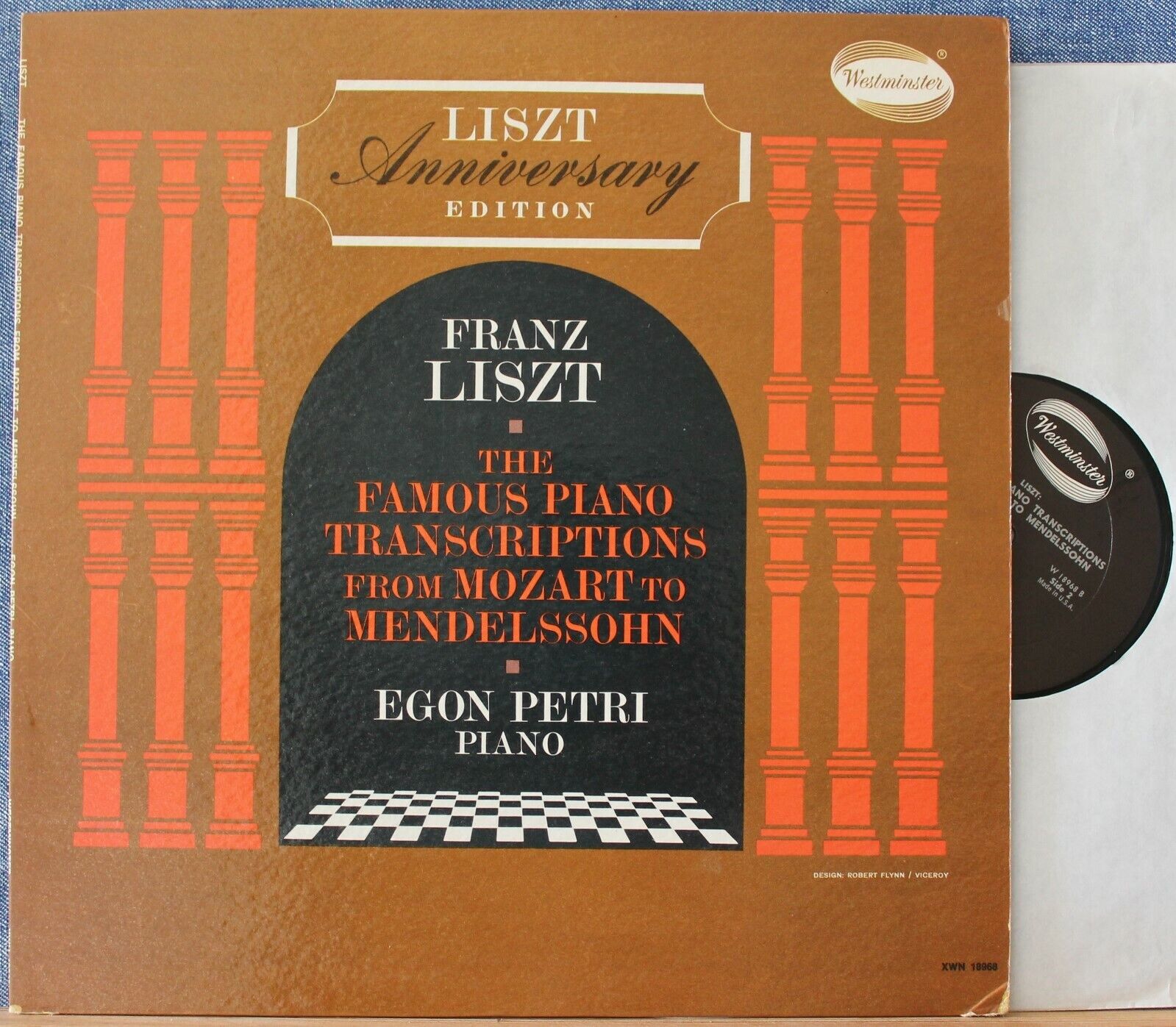 Petri Liszt transcriptions (Mozart Mendelssohn; etc) Westminster XWN 18968 NM