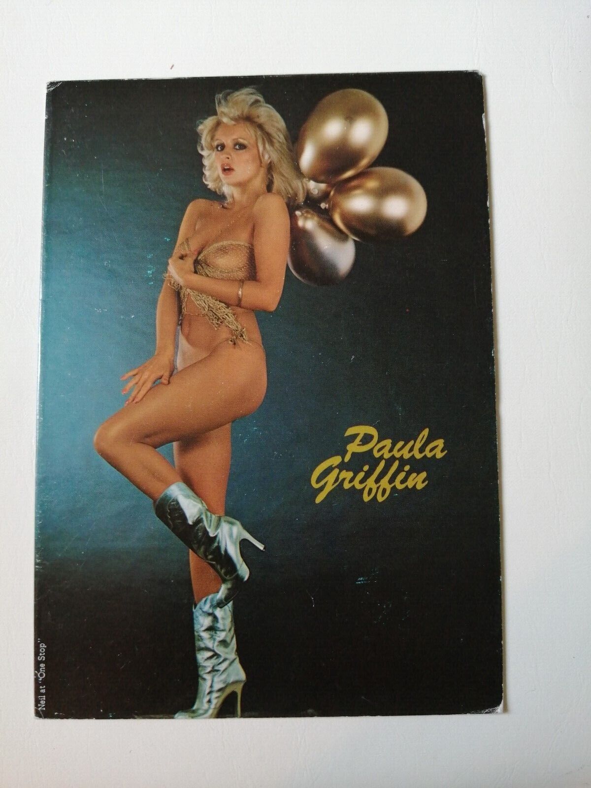 Vintage  English  model comp card from 1970s/1980sPaula Griffin