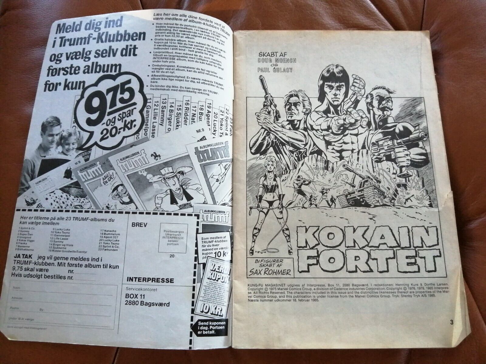 Danish comic magazineKUNG-FU no 98  1985