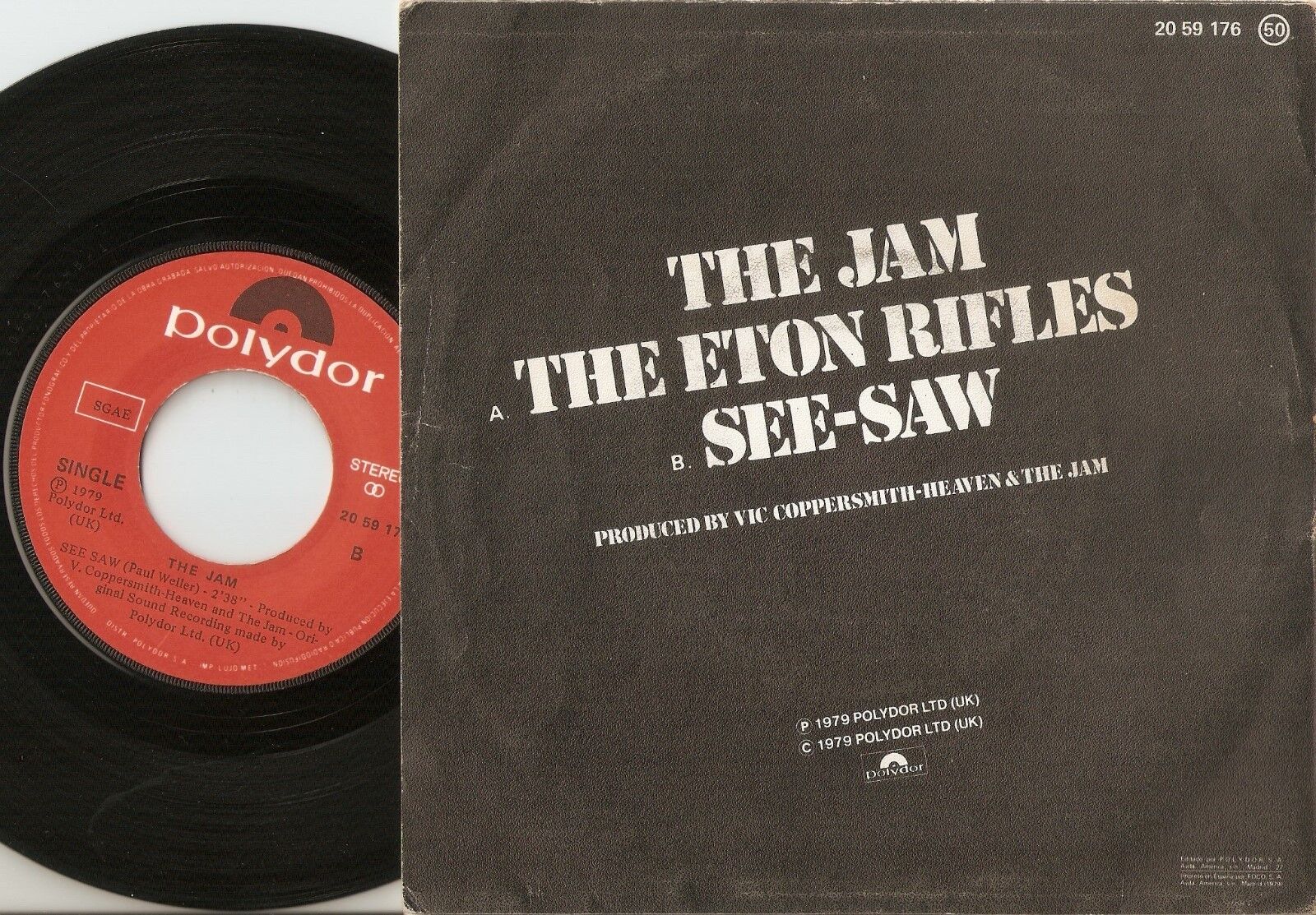 THE JAM THE ETON RIFLES  SEE SAW SPAIN 45+PS 1979 MOD REVIVAL WHO SETTING SONS