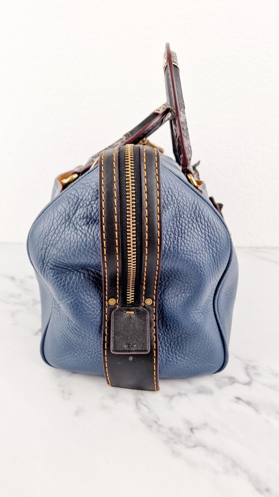 Coach 1941 Rogue Satchel Dark Denim Blue Patchwork Snakeskin Colorblock 58690