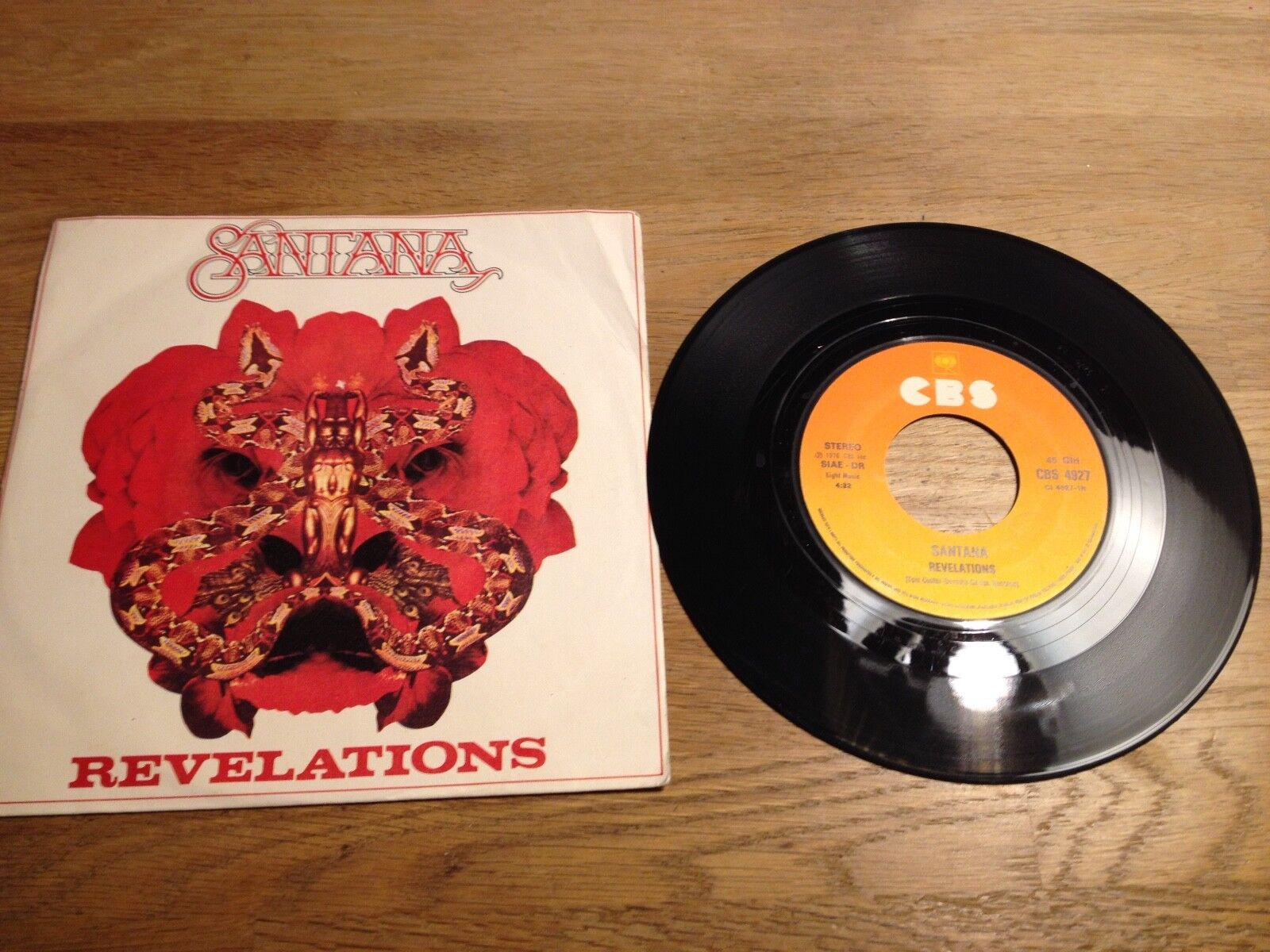 SANTANA "REVELATIONS/REACH UP" 1976 ITALY VINYL SINGLE CBS SIAE DR ITALIAN PRESS