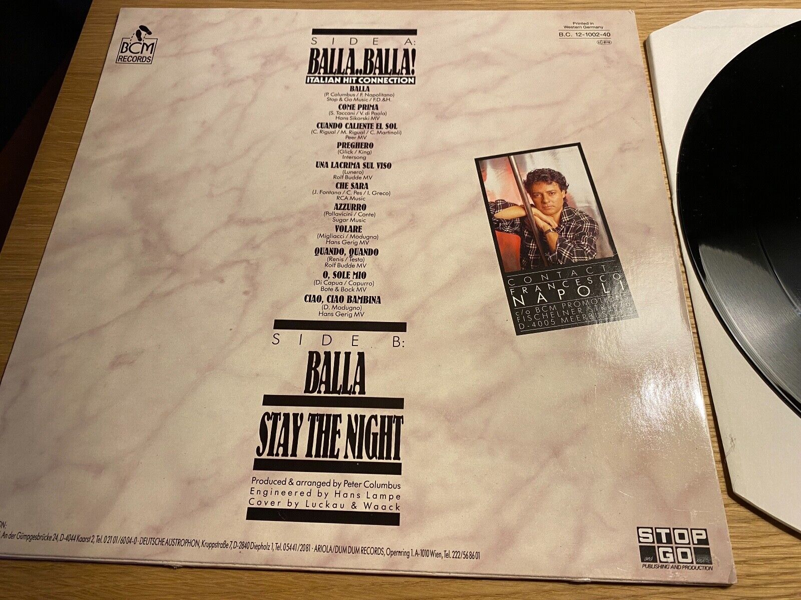 FRANCESCO NAPOLI "BALLABALLA" GERMAN PRESS BCM 45 RPM MEGAMIX HIT CONNECTION