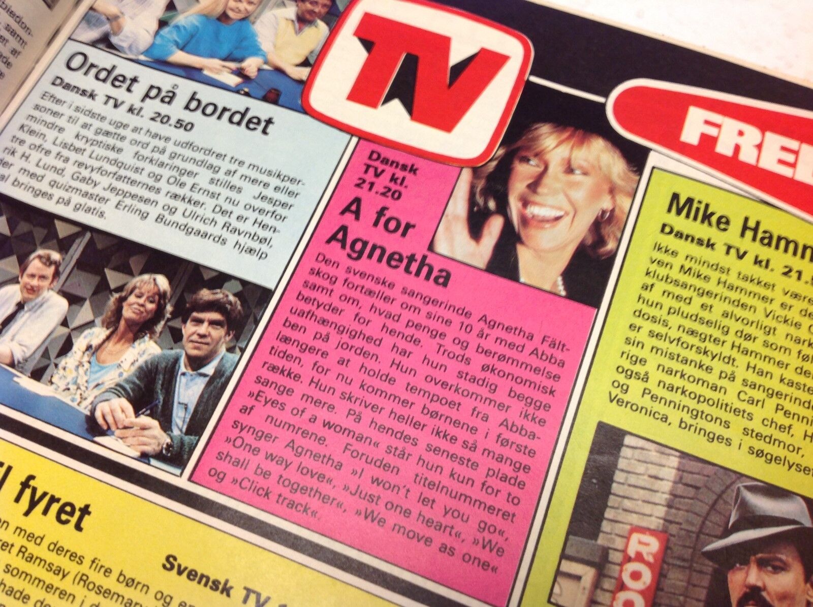 ABBA Agnetha Back Cover Prince Joachim Vtg Danish Magazine 1985 "Se og Hoer"