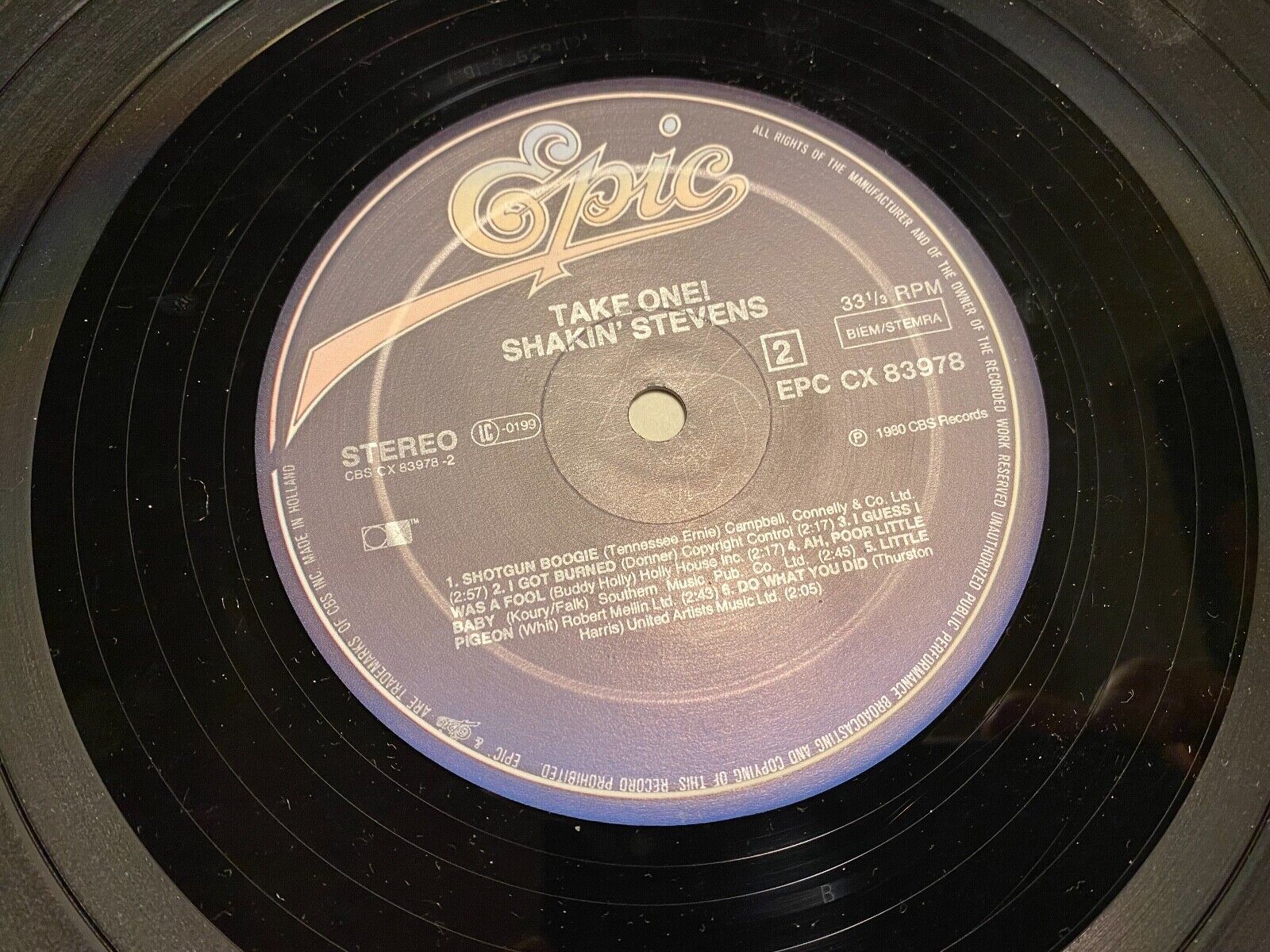 SHAKIN´ STEVENS "TAKE ONE" 1979 EPIC RECORDS DUTCH VINYL LP 33 RPM12 TRACK LP