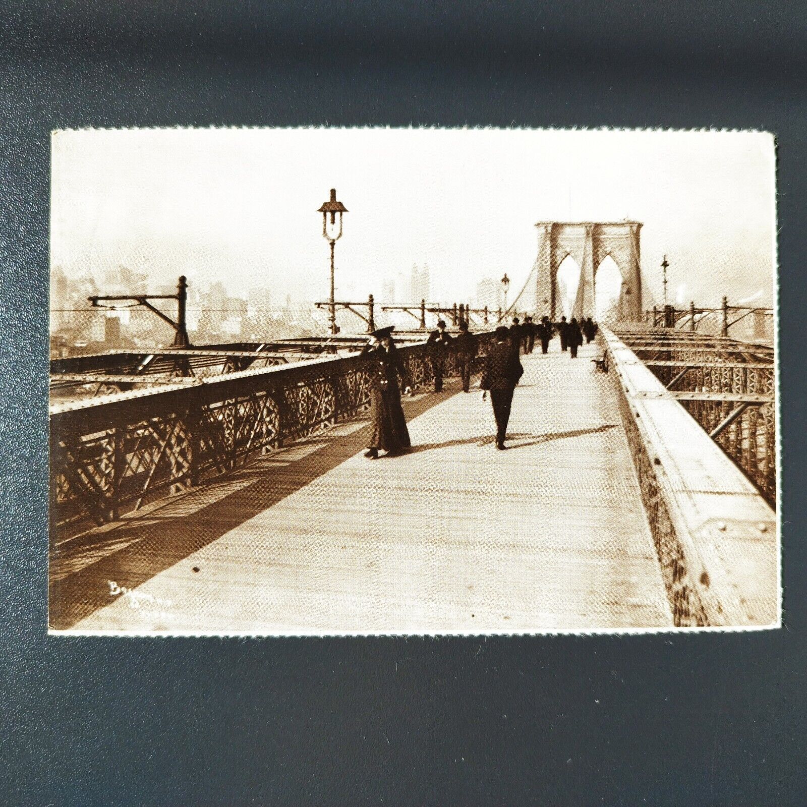 NY New York City The Brooklyn Bridge promenade looking toward Manhattan1903