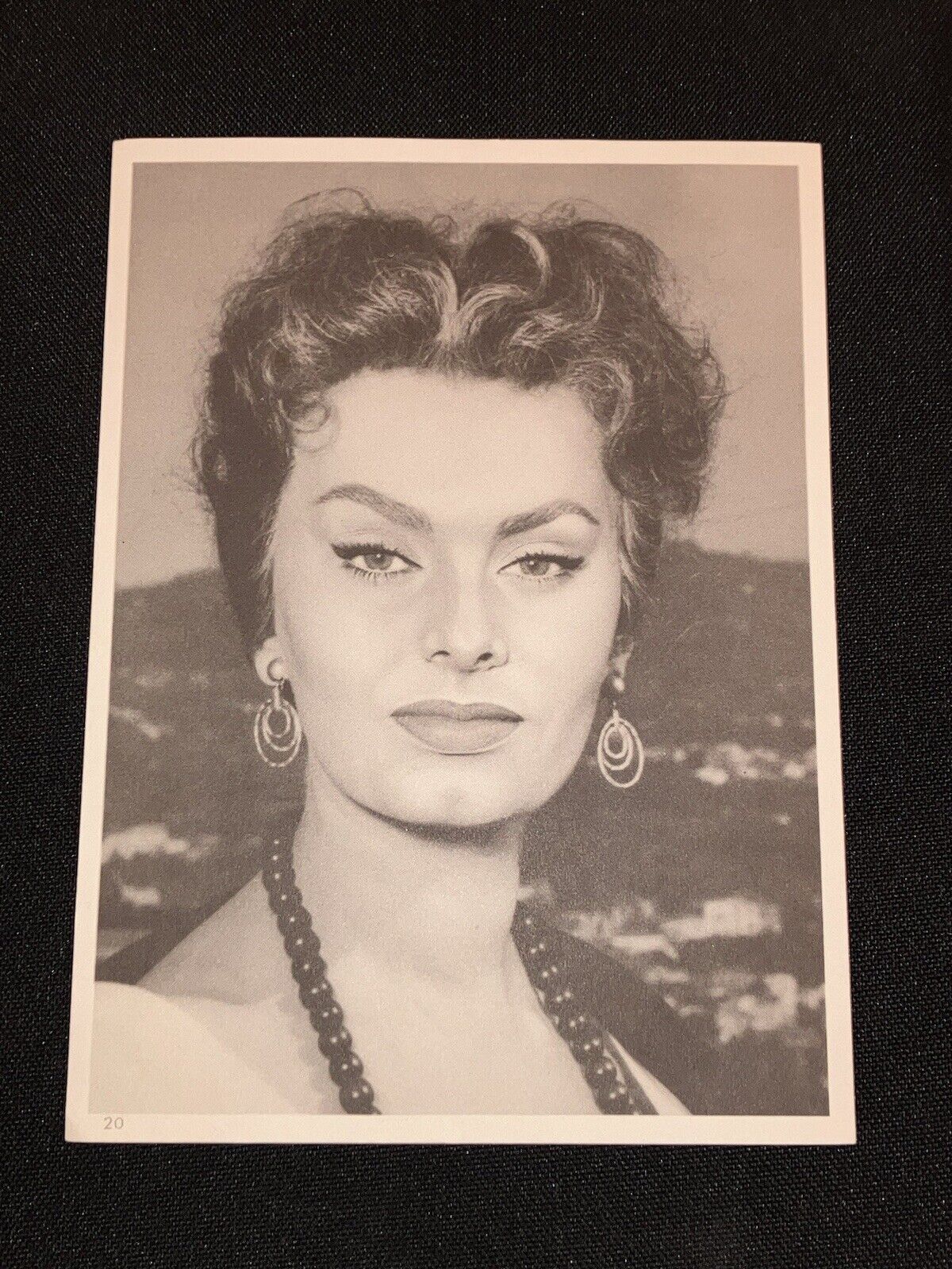 1958 HOLLYWOOD ACTOR SOPHIA LOREN RARE VINTAGE PHOTO CARD #20 🇮🇹