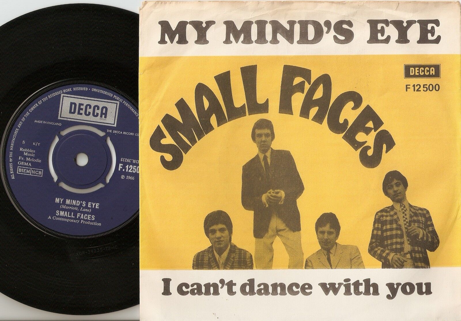 SMALL FACES MY MINDS EYE  I CANT DANCE WITH YOU DANISH PS+45 1966 FREAKBEAT MOD