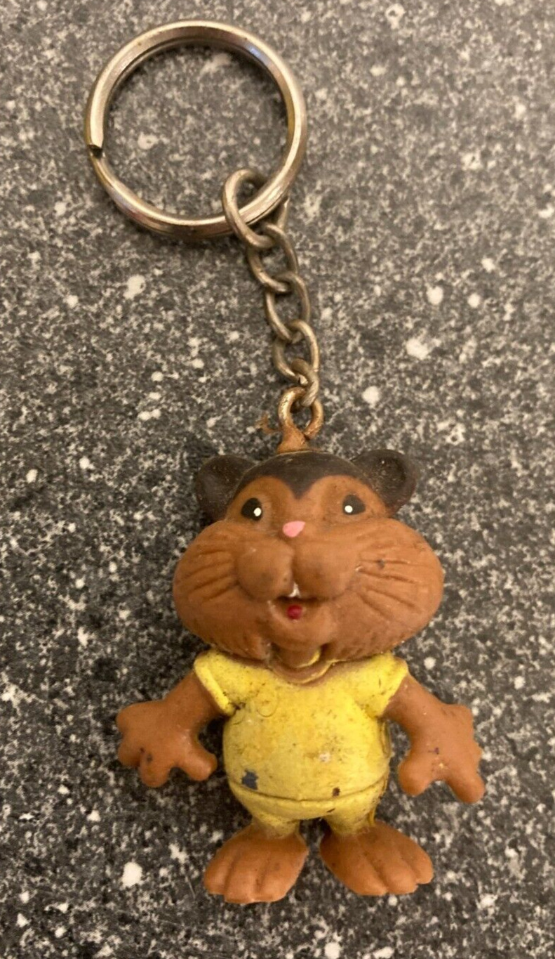 Vintage Cat Character Keychain - Yellow Outfit - Rare Collectible Key Ring