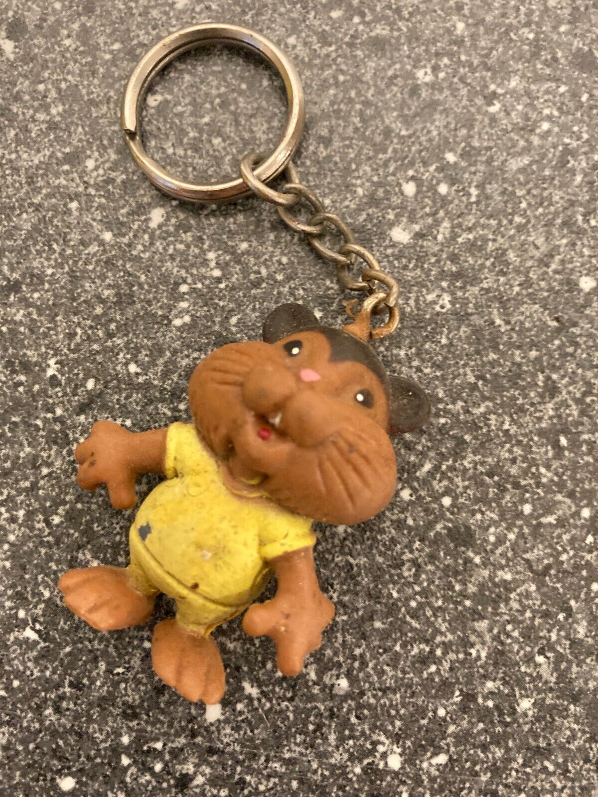 Vintage Cat Character Keychain - Yellow Outfit - Rare Collectible Key Ring