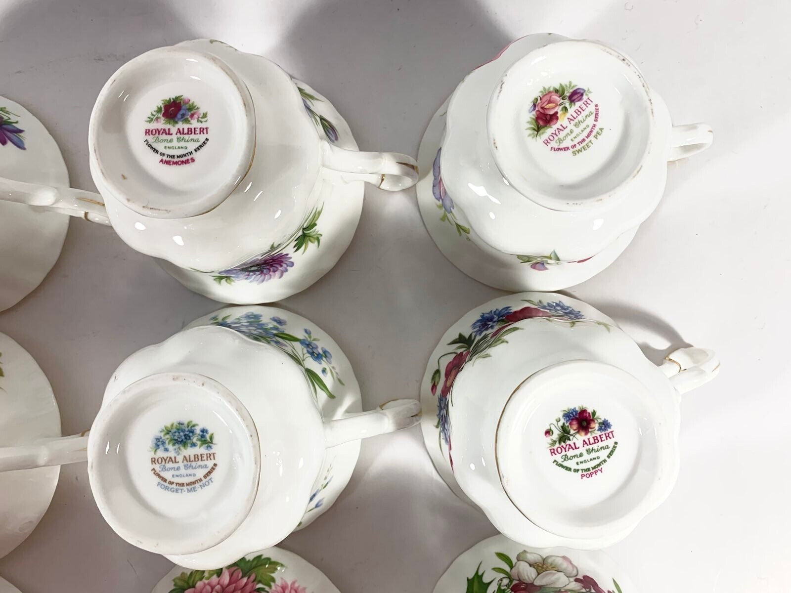 24x Royal Albert Flowers Of The Month Coffee Cup  Saucer With Plates Full Set