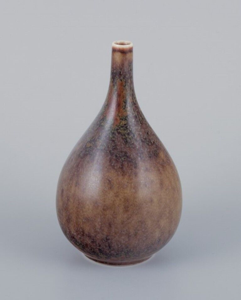 Carl Harry Stålhane for Rörstrand Small narrow-necked ceramic vase mid-20th C