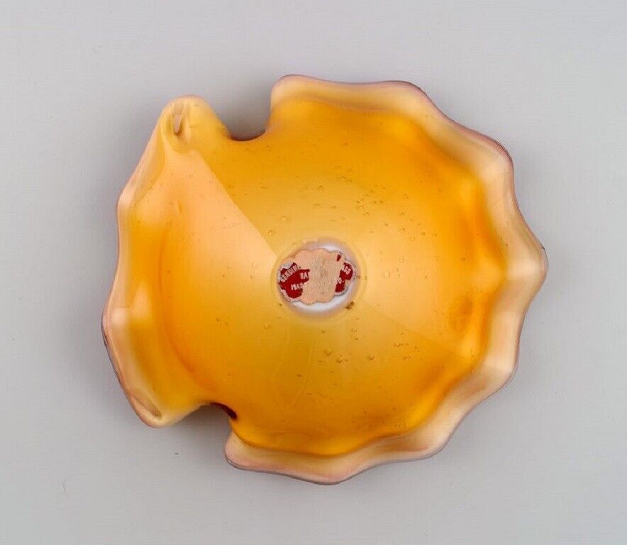 Murano bowl in polychrome mouth-blown art glass Spiral decoration