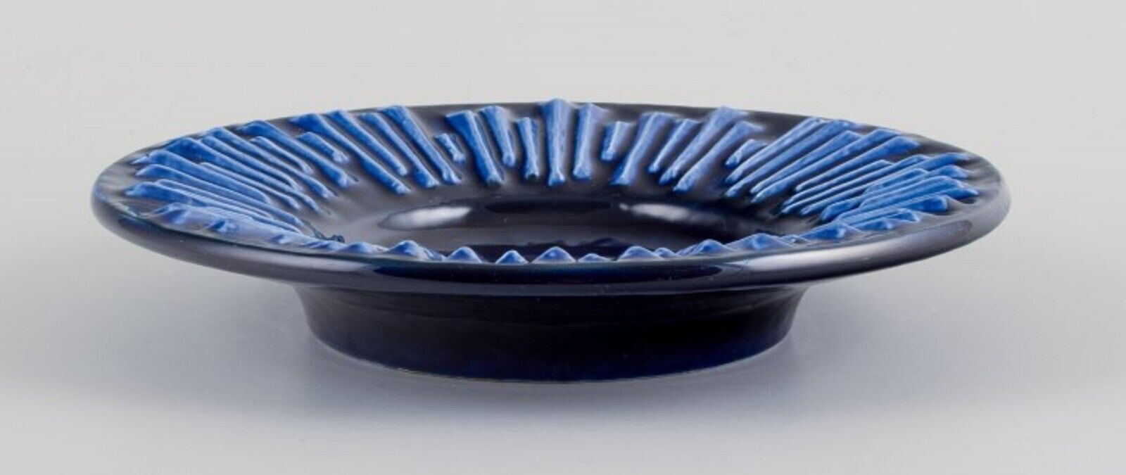 Carl-Harry Stålhane Rörstrand "Andalusia" low ceramic bowl in deep blue glaze