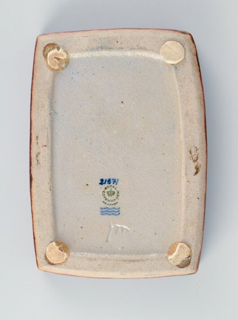 Jørgen Mogensen for Royal Copenhagen stoneware dish with motif of beetles