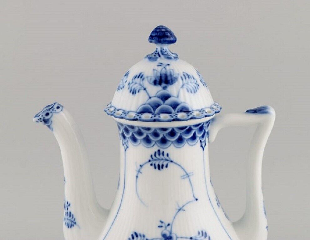 Royal Copenhagen Blue Fluted Full Lace coffee pot in porcelain