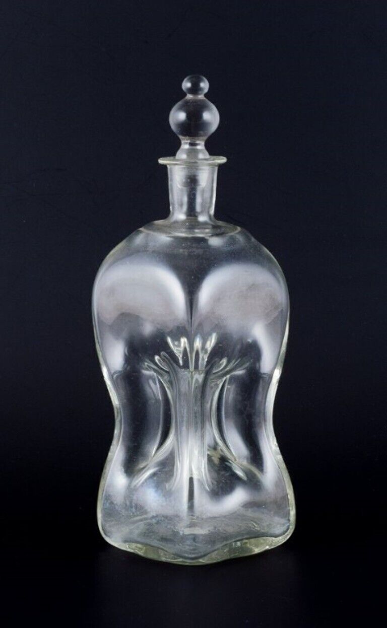 Holmegaard Denmark  'Cluck Cluck'  decanters in clear hand-blown glass