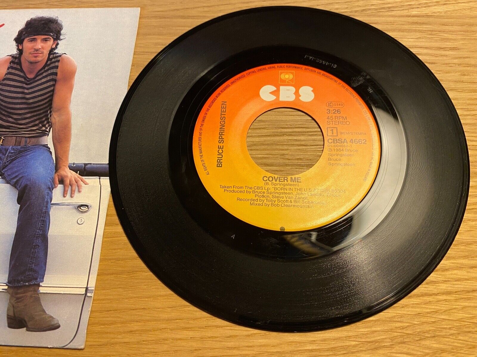 BRUCE SPRINGSTEEN "COVER ME / JERSEY GIRL" 1984 DUTCH PRESSED SINGLE CBS RECORDS