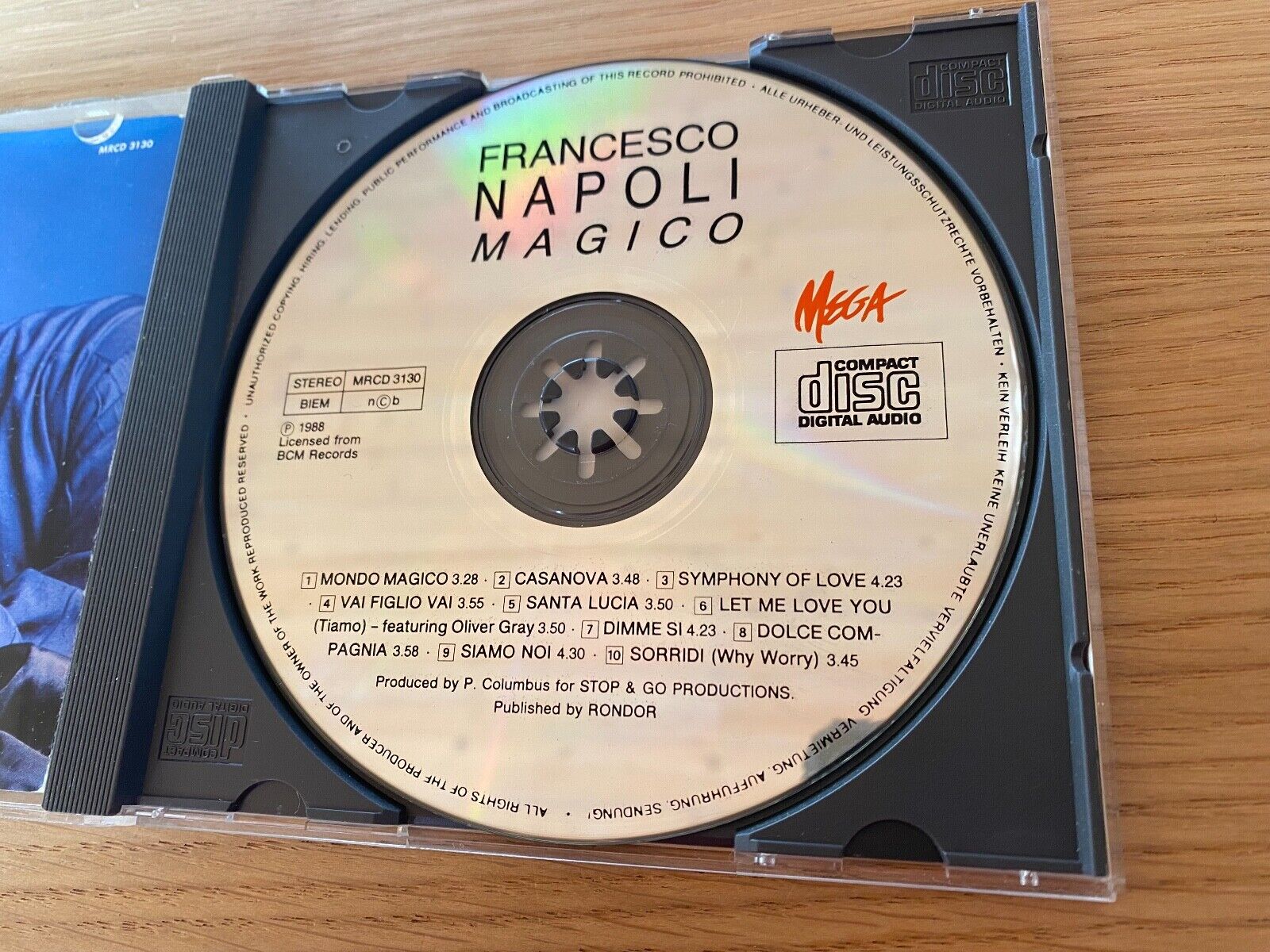 FRANCESCO NAPOLI "MAGICO" CDALBUM 1988 10 TRACK MEGA RECORDS DENMARK BIEM NCB CD