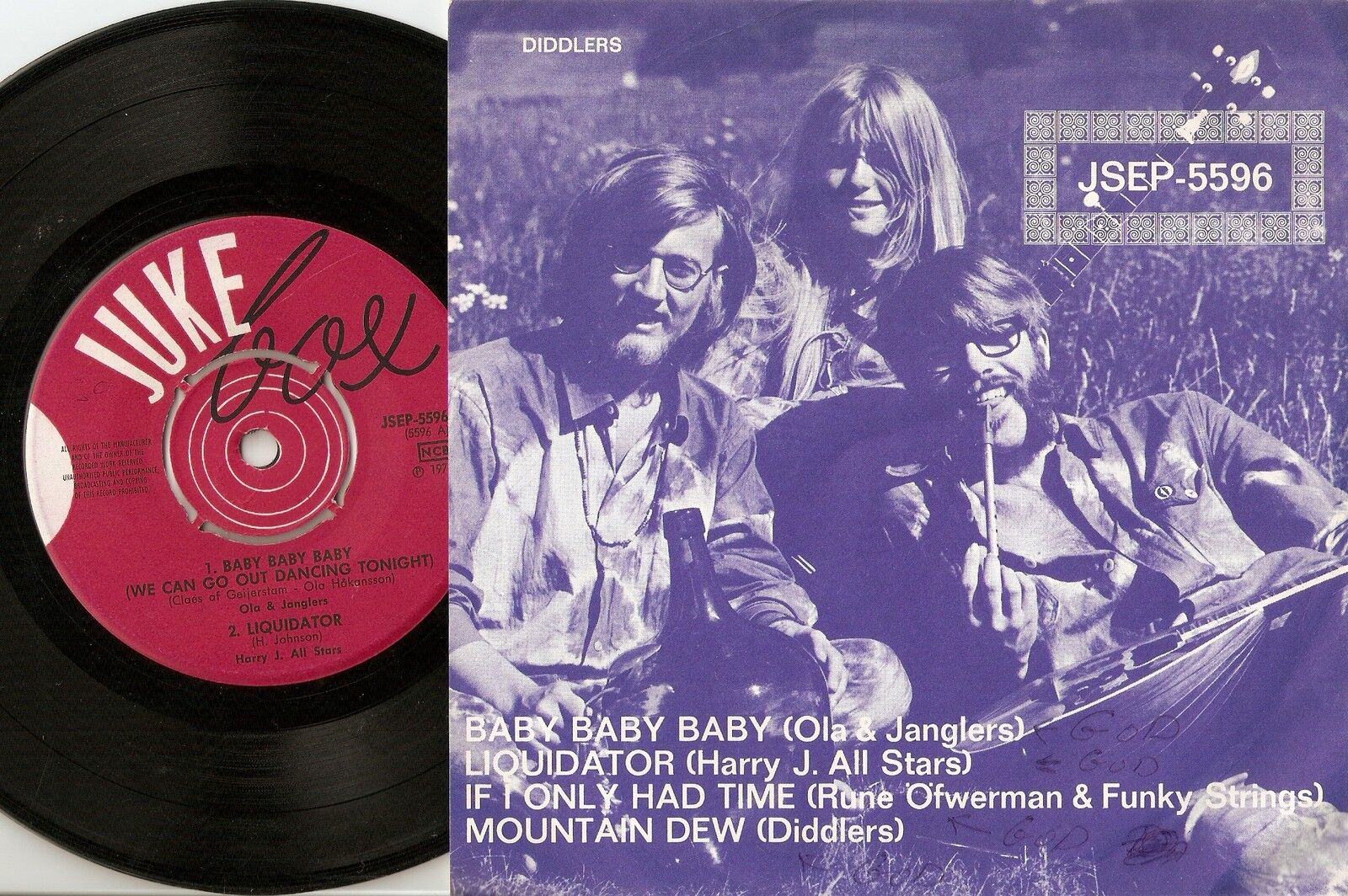 HARRY J ALL STARS OLA JANGLERS DIDDLERS RUNE SWEDISH EP 45+PS 1970 FREAKBEAT MOD